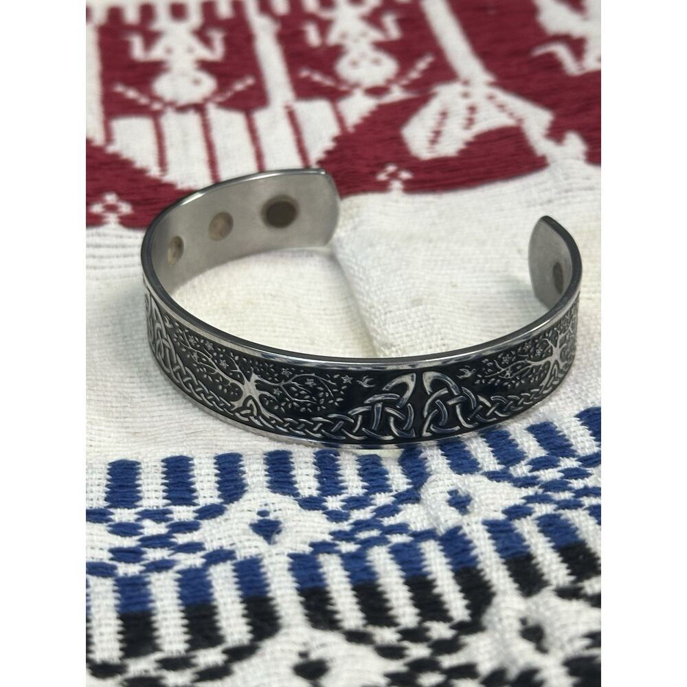 Celtic Tree of Life Magnetic Cuff Bracelet Stainless Steel